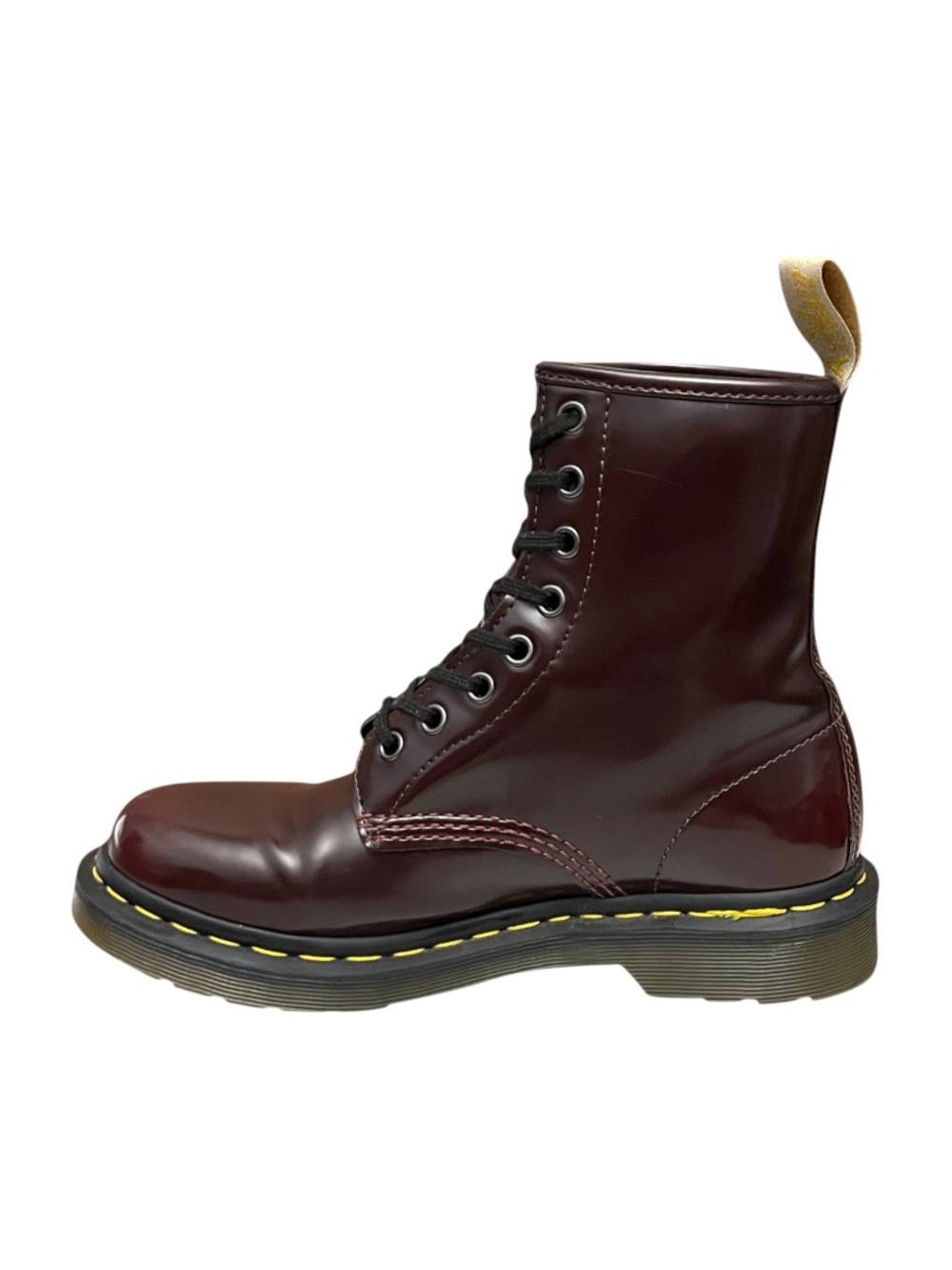 Dr Martens 1460 Vegan Cherry Red Oxford Rub Off Combat Boots US 7 EU 38 - Picture 7 of 11